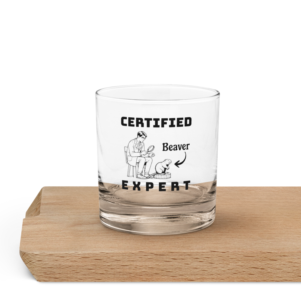 Certified Beaver Expert Rocks Glass