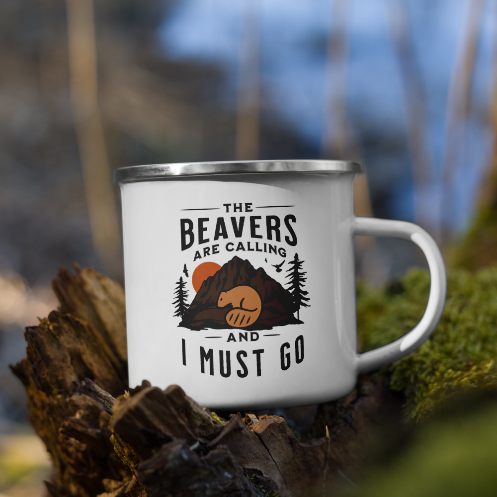 Beavers Are Calling Enamel Camp Mug