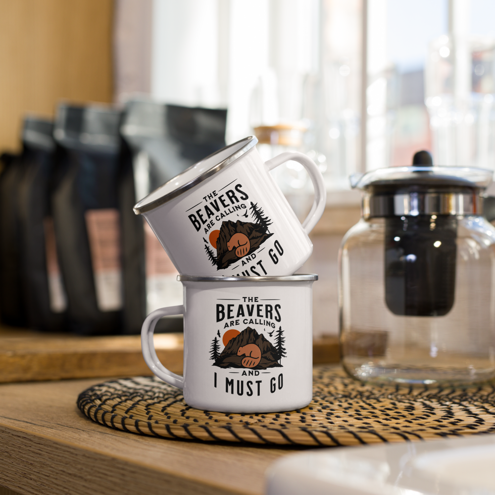 Beavers Are Calling Enamel Camp Mug