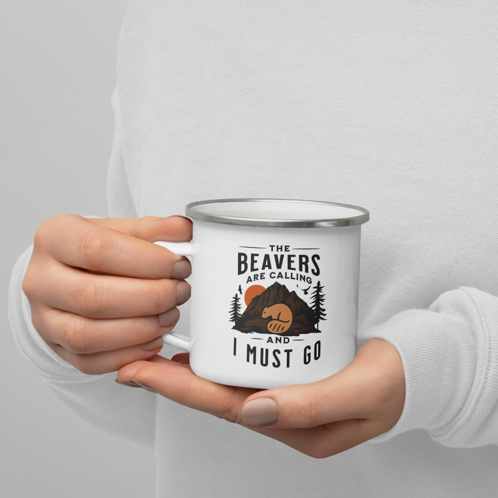 Beavers Are Calling Enamel Camp Mug