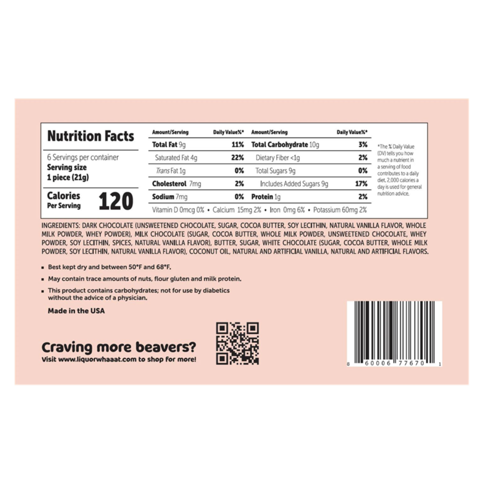 BOX OF 6 CHOCOLATE CREAM FILLED BEAVERS - NEW FLAVORS!