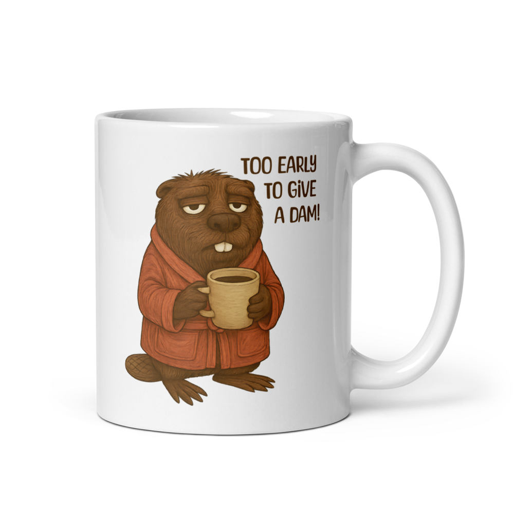 Too Early to Give a Dam! Funny Beaver Coffee Mug