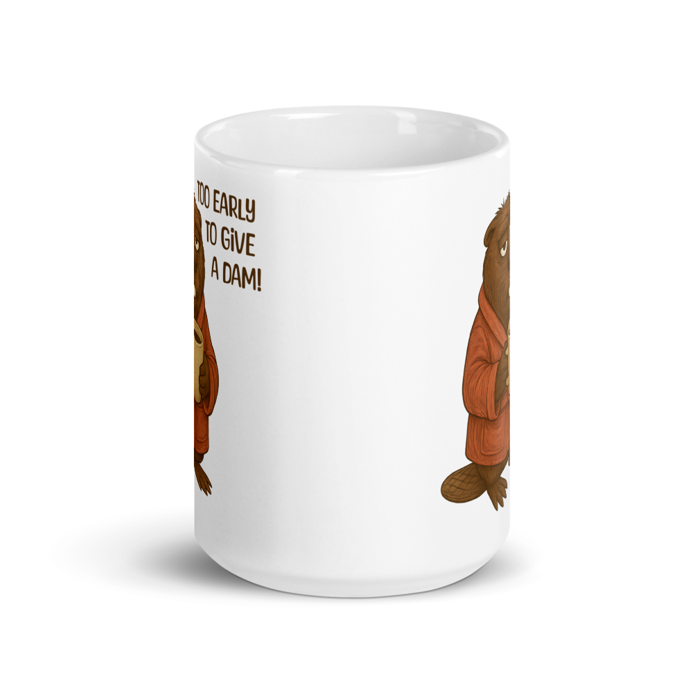 Too Early to Give a Dam! Funny Beaver Coffee Mug