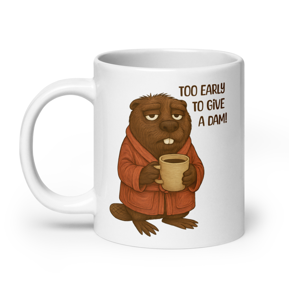 Too Early to Give a Dam! Funny Beaver Coffee Mug