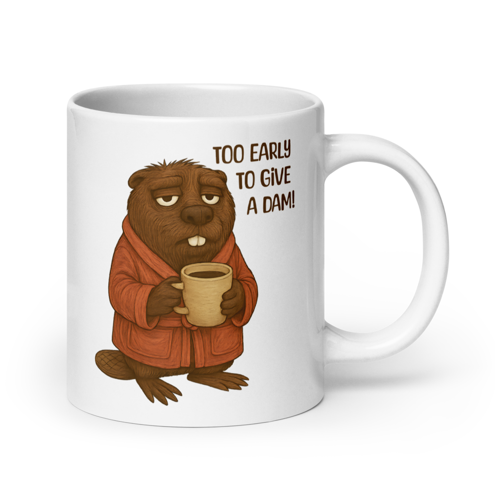Too Early to Give a Dam! Funny Beaver Coffee Mug